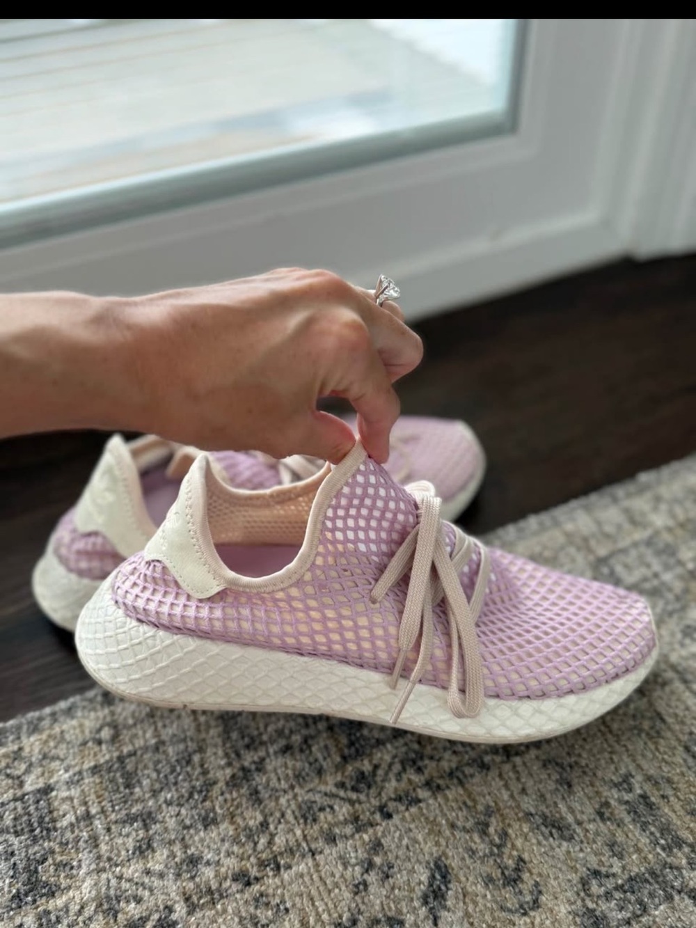adidas Pink and Cream Athletic Sneakers